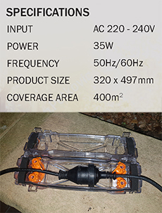 Outdoor Trap Specifications & all weather electrical cord protection